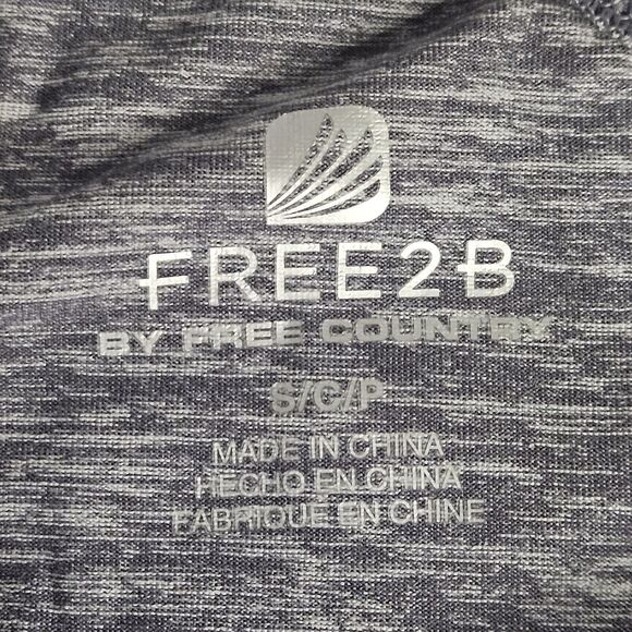 Free Country Activewear Long Sleeve Shirt Sz S Heathered Grey Ruched Side Ties - Picture 3 of 5